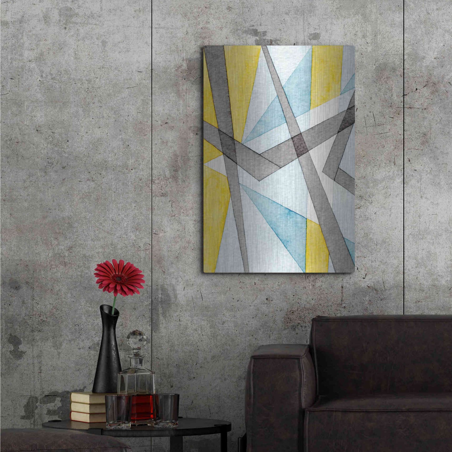 Luxe Metal Art 'Converging Angles I' by Nikki Galapon, Metal Wall Art,24x36