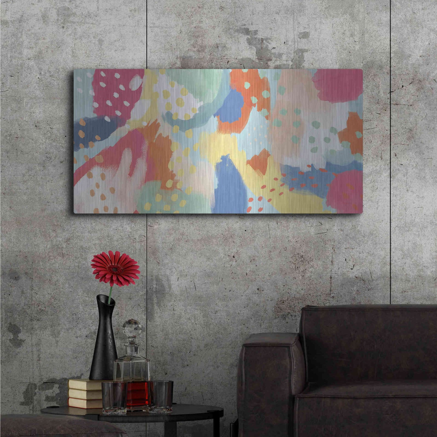 Luxe Metal Art 'Bright Life III' by Mary Urban, Metal Wall Art,48x24