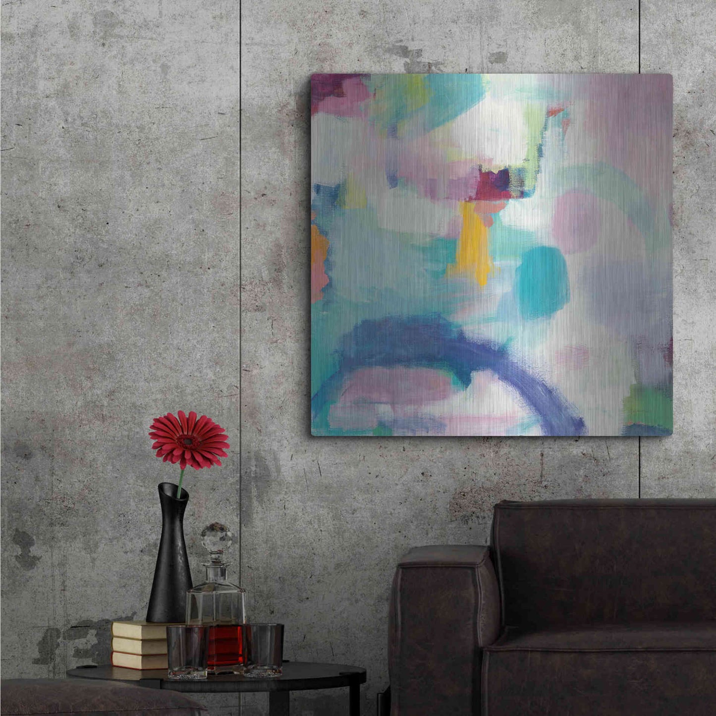 Luxe Metal Art 'Trial and Airy Bright' by Mary Urban, Metal Wall Art,36x36