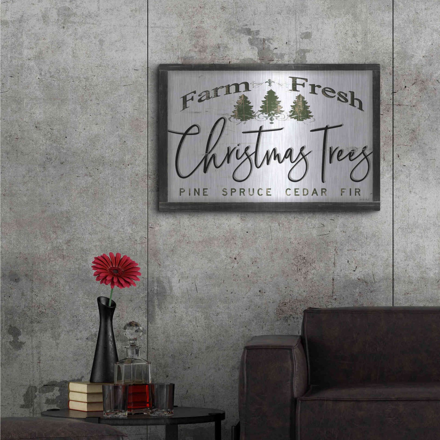 Luxe Metal Art 'Farm Fresh Christmas Trees II' by Cindy Jacobs, Metal Wall Art,36x24