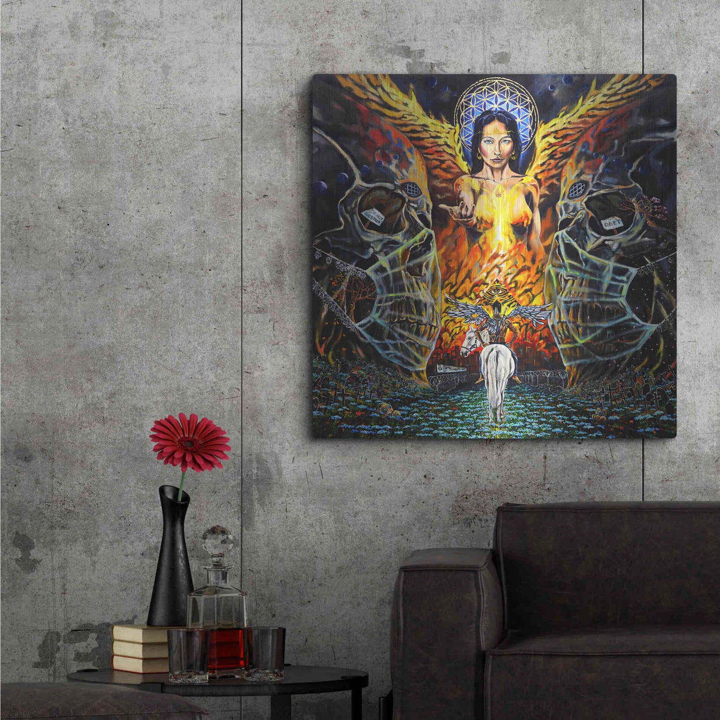 Luxe Metal Art 'Fallen Angel 'by Jan Kasparec, Metal Wall Art,36x36