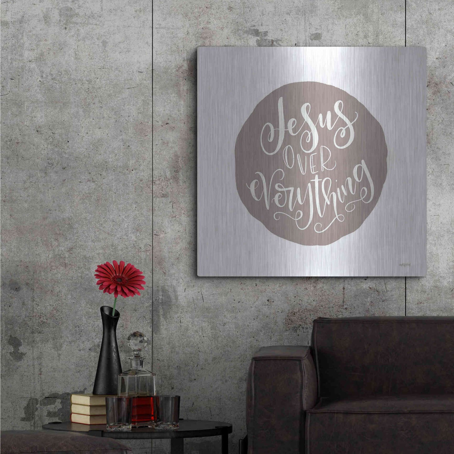 Luxe Metal Art 'Jesus Over Everything' by Imperfect Dust, Metal Wall Art,36x36