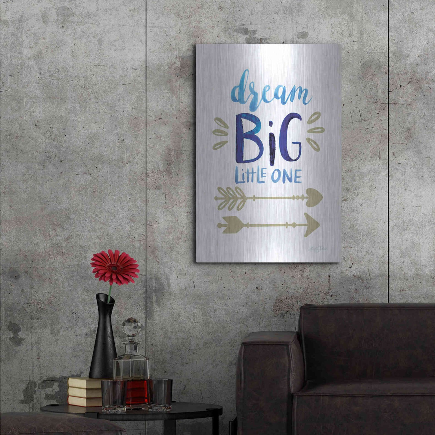 Luxe Metal Art 'Dream Big Little One' by Kelley Talent, Metal Wall Art,24x36