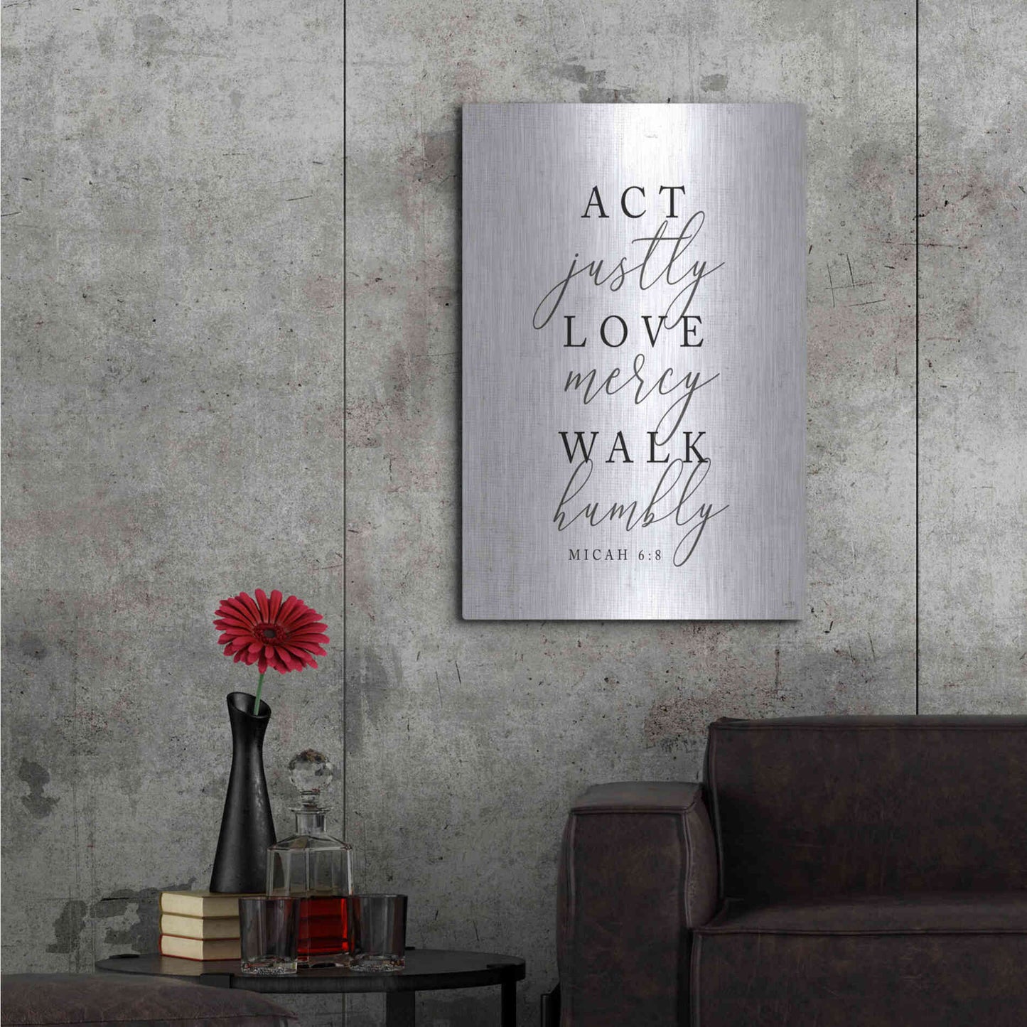 Luxe Metal Art 'Act Justly' by Lux + Me, Metal Wall Art,24x36