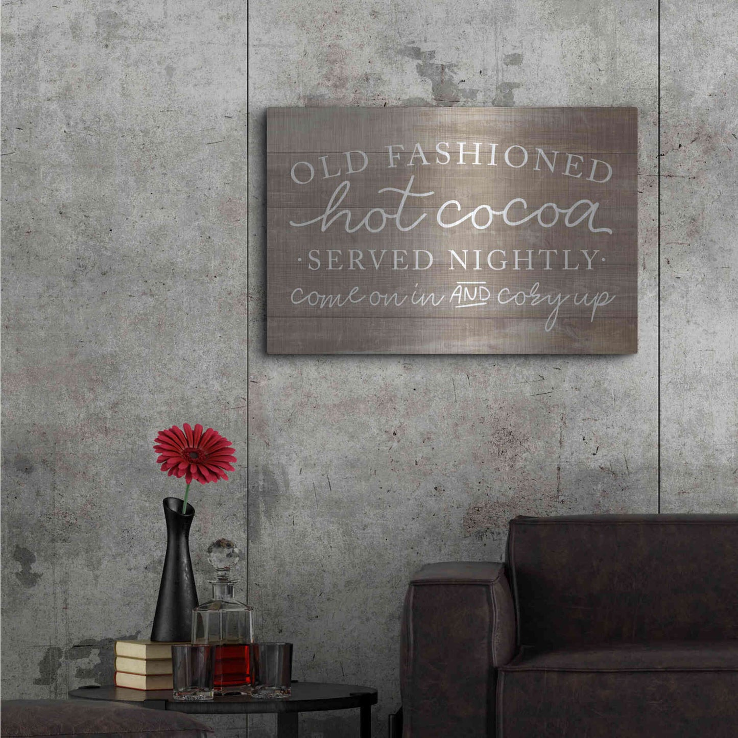 Luxe Metal Art 'Old Fashion Hot Cocoa' by Lux + Me, Metal Wall Art,36x24