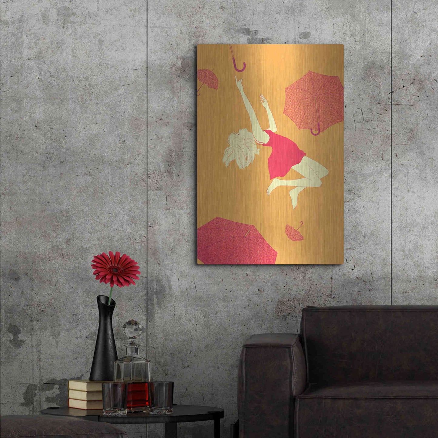 Luxe Metal Art 'Flying Umbrellas' by Sai Tamiya, Metal Wall Art,24x36