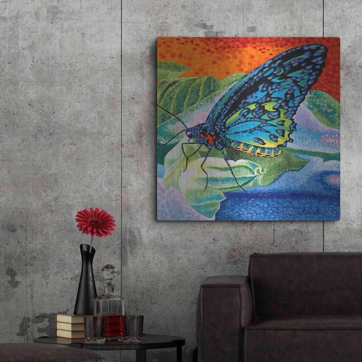 Luxe Metal Art 'Poised Butterfly II' by Carolee Vitaletti, Metal Wall Art,36x36