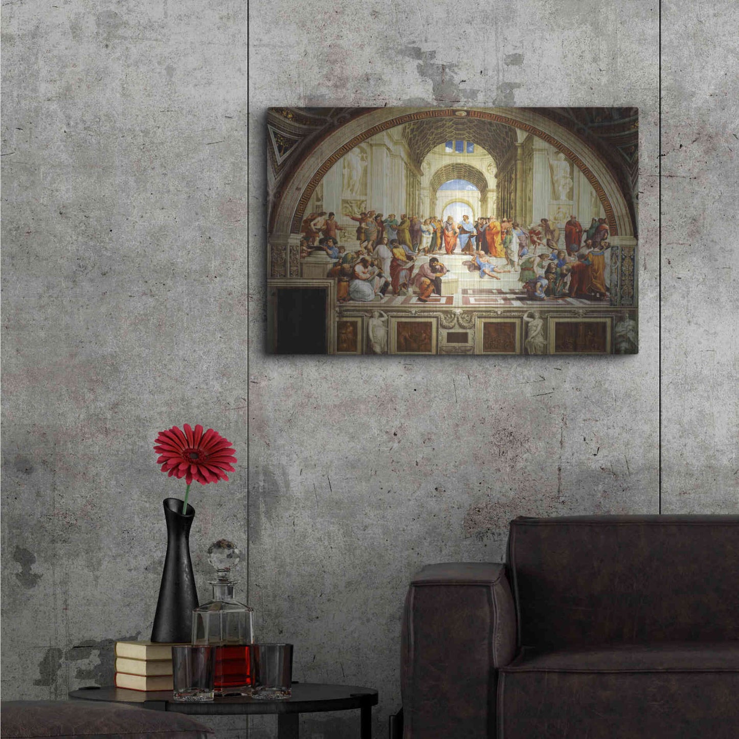Luxe Metal Art 'The School of Athens' by Raphael, Metal Wall Art,36x24