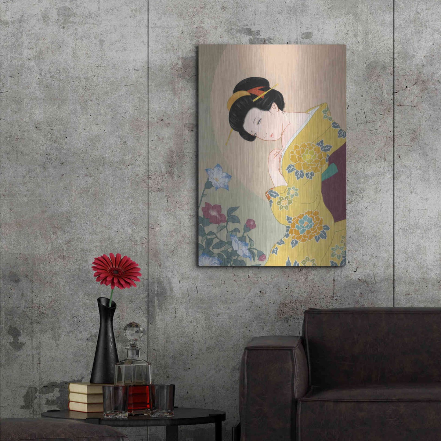 Luxe Metal Art 'Kikyou' by Sai Tamiya, Metal Wall Art,24x36