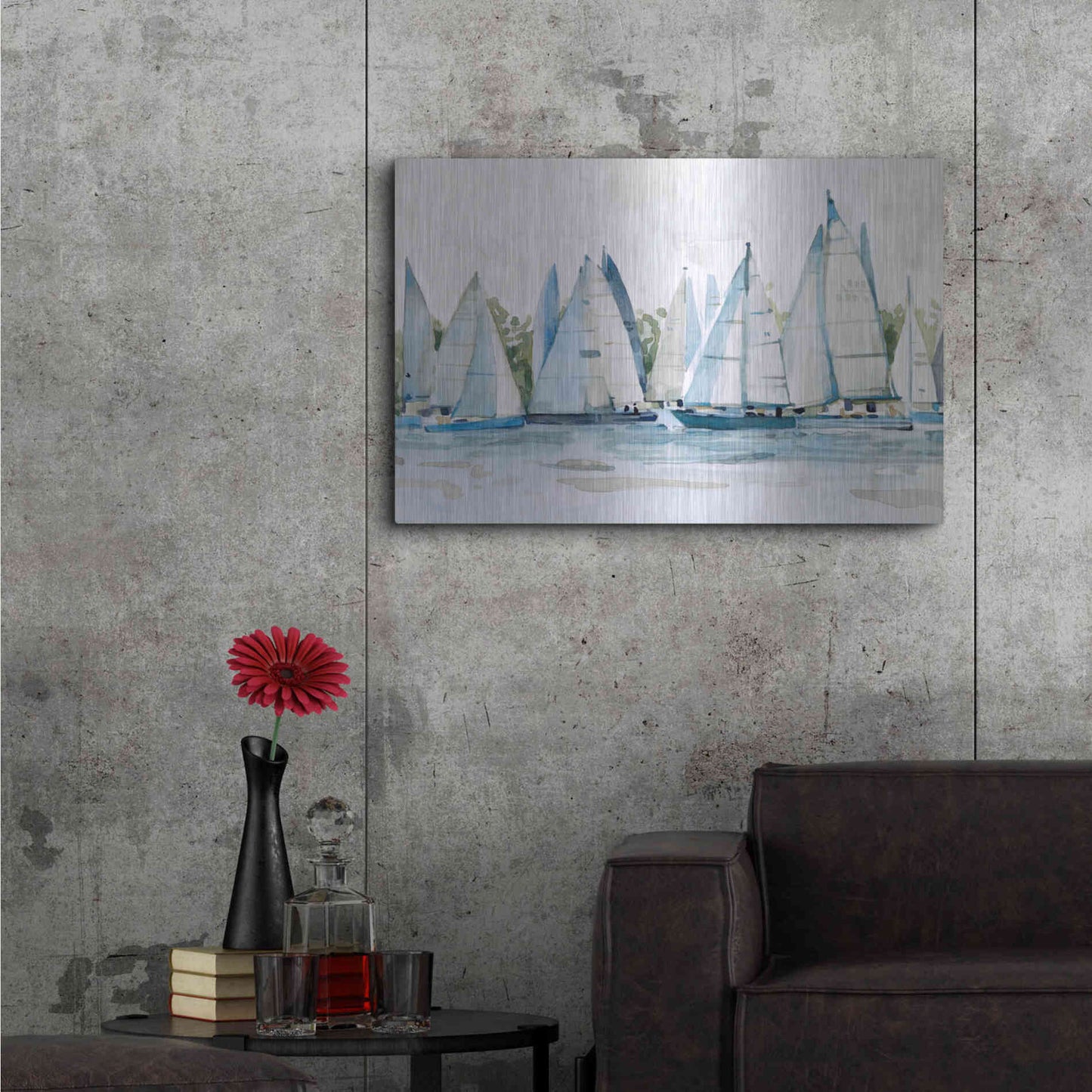 Luxe Metal Art 'Pastel Marina II' by Emma Scarvey, Metal Wall Art,36x24