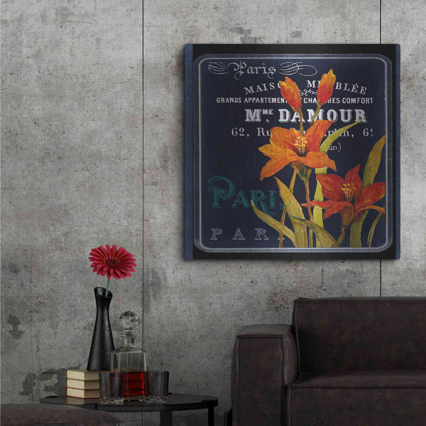 Luxe Metal Art 'Chalkboard Paris Collection C' by Studio W, Metal Wall Art,36x36