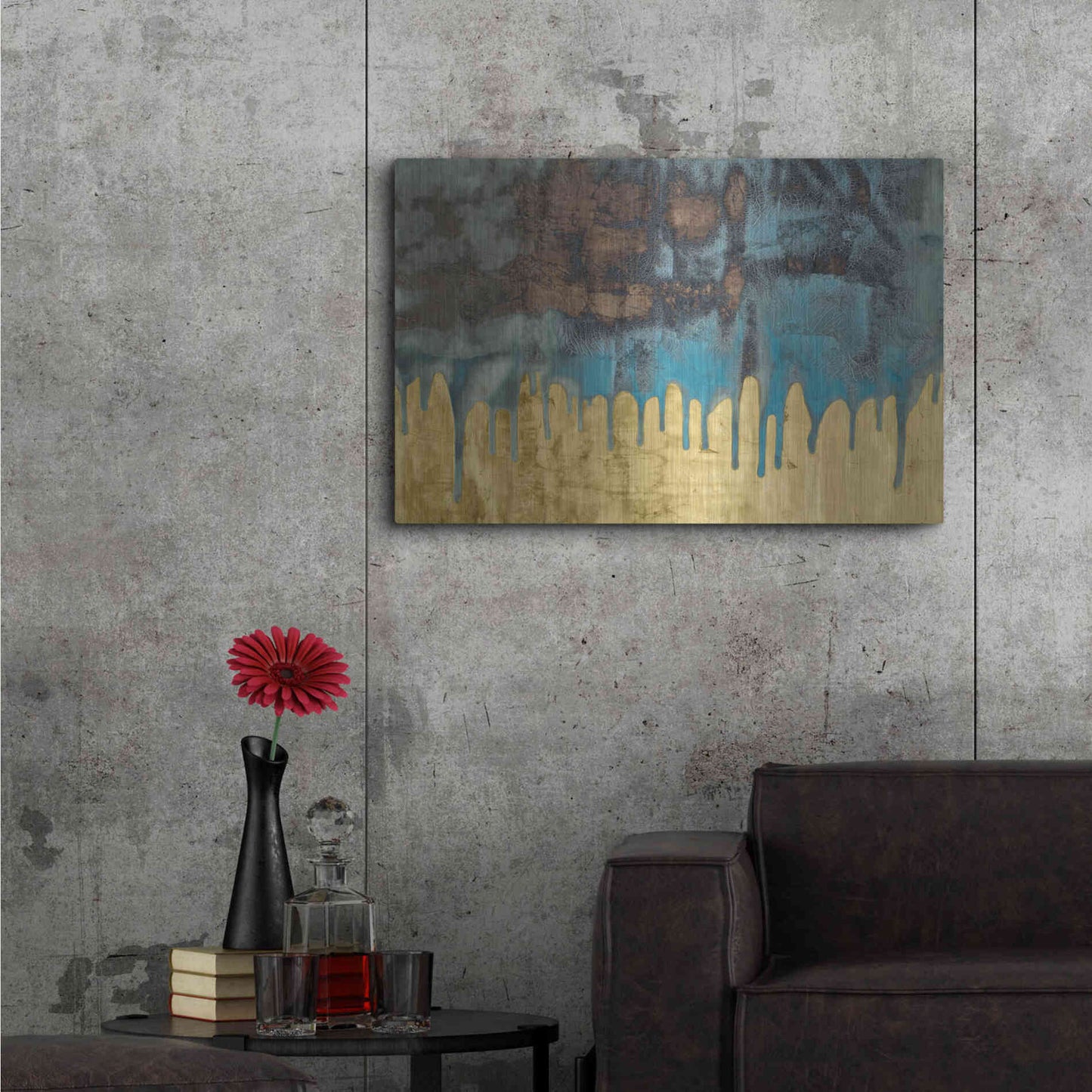 Luxe Metal Art 'Aquafer I' by Renee W Stramel, Metal Wall Art,36x24