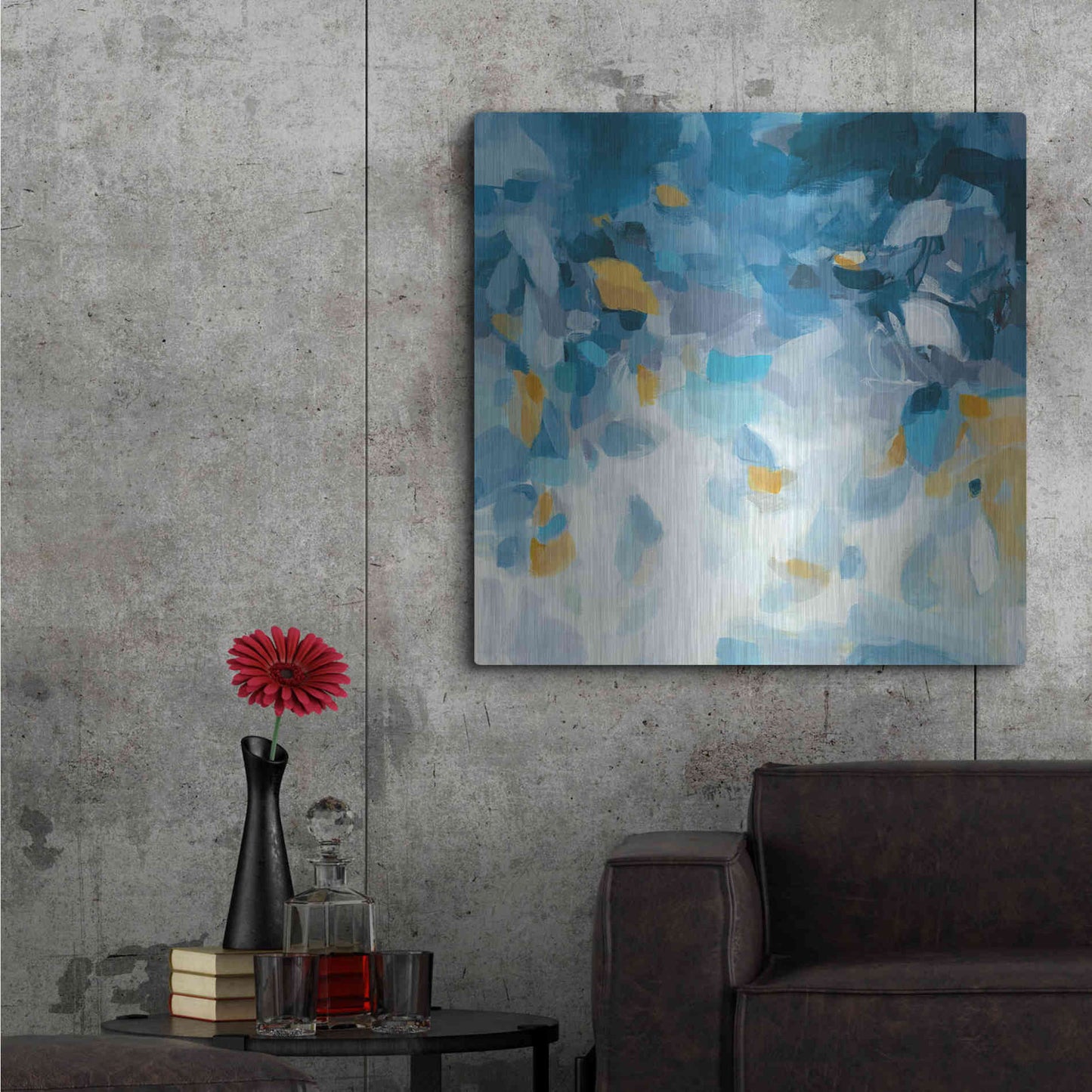 Luxe Metal Art 'Blue Dreams' by Christina Long, Metal Wall Art,36x36