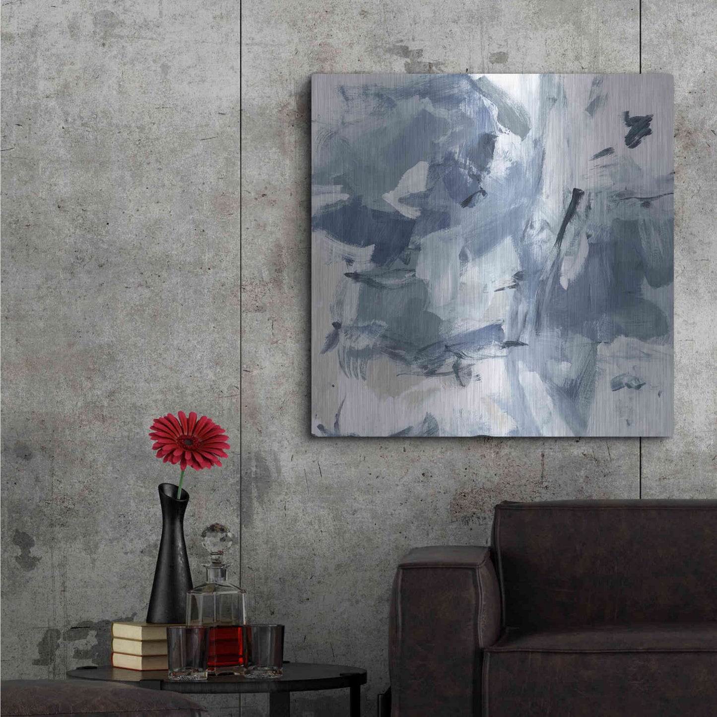 Luxe Metal Art 'Winter Air I' by Christina Long, Metal Wall Art,36x36