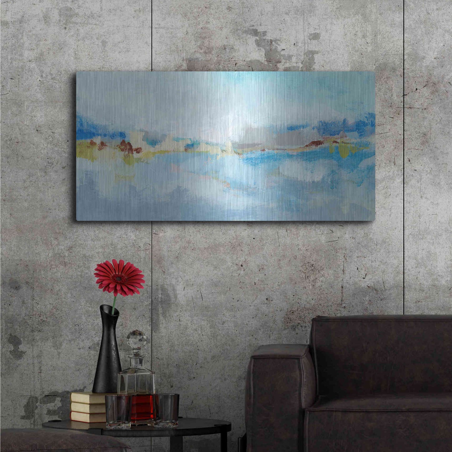 Luxe Metal Art 'Sea Breeze Landscape II' by Christina Long, Metal Wall Art,48x24