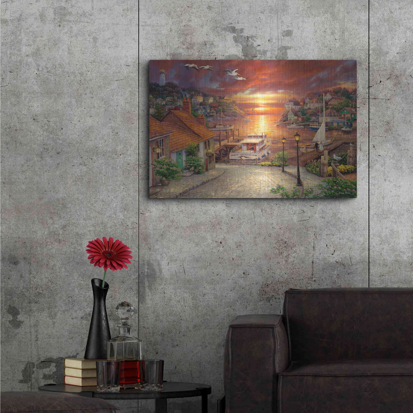Luxe Metal Art 'New Horizons' by Chuck Pinson, Metal Wall Art,36x24