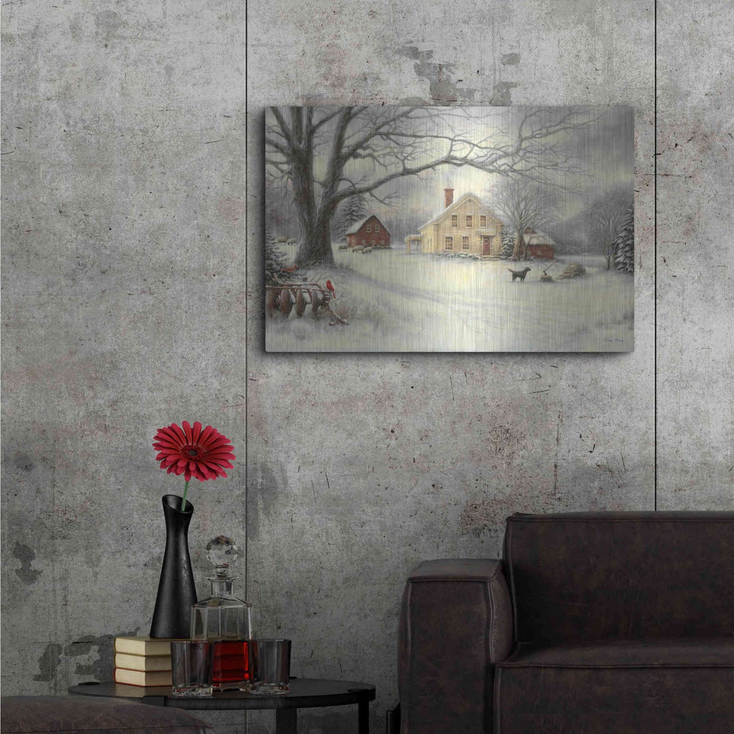 Luxe Metal Art 'Old Country Farm' by Chuck Pinson, Metal Wall Art,36x24