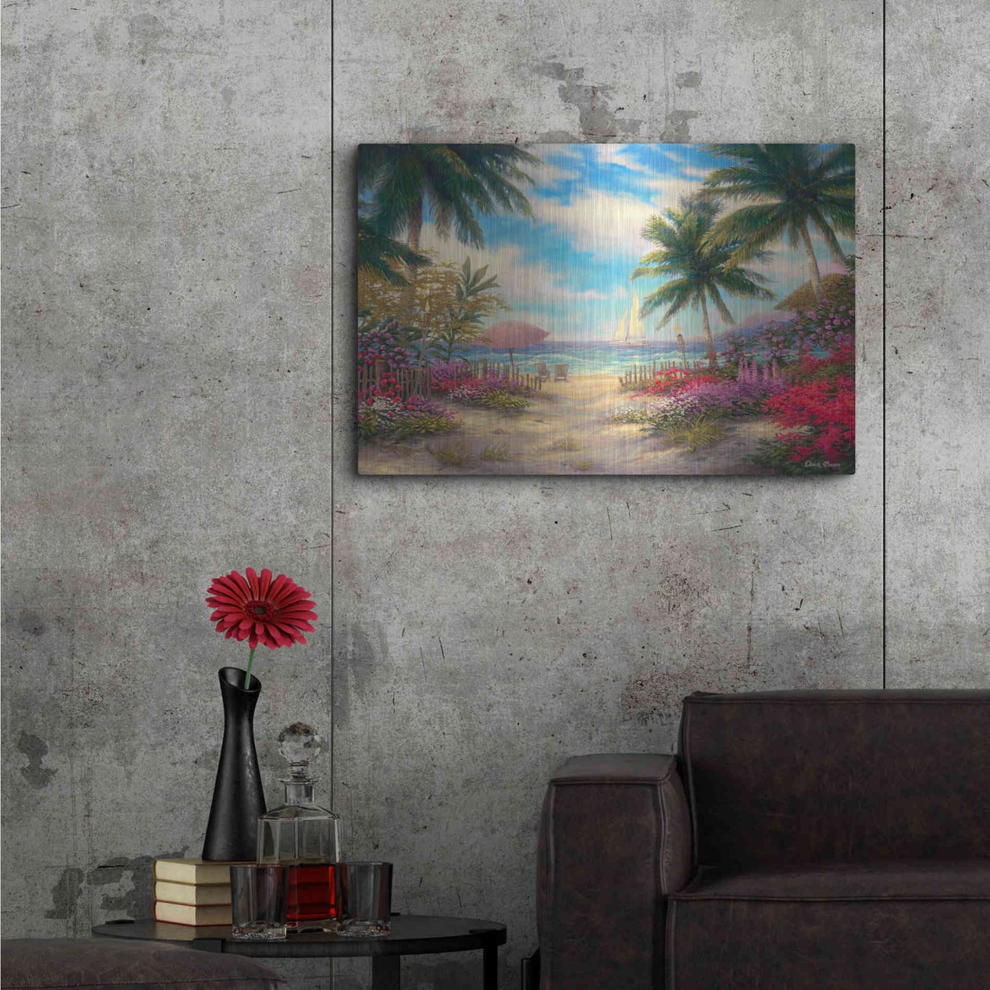 Luxe Metal Art 'Sea Breeze Path' by Chuck Pinson, Metal Wall Art,36x24