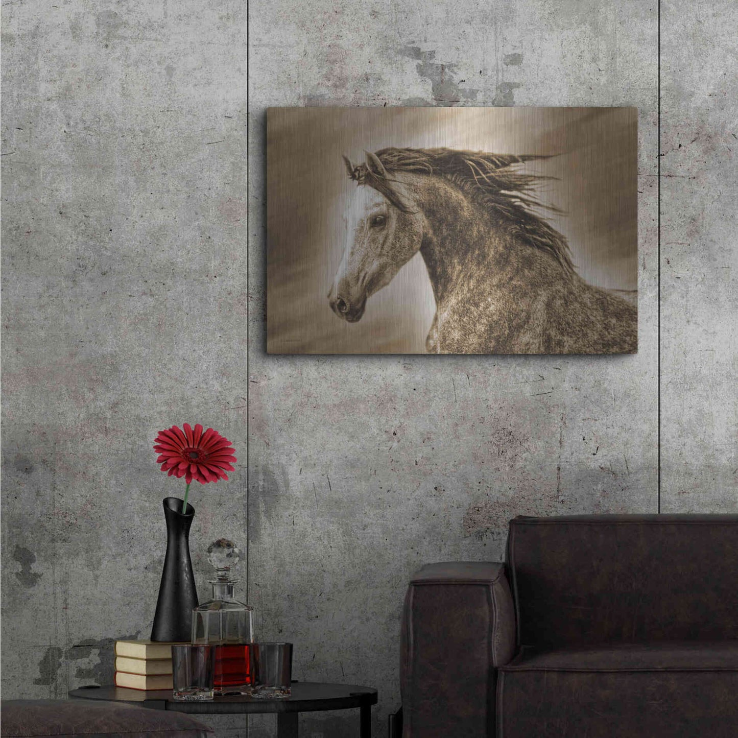 Luxe Metal Art 'Addie Gray' by Kari Brooks, Metal Wall Art,36x24