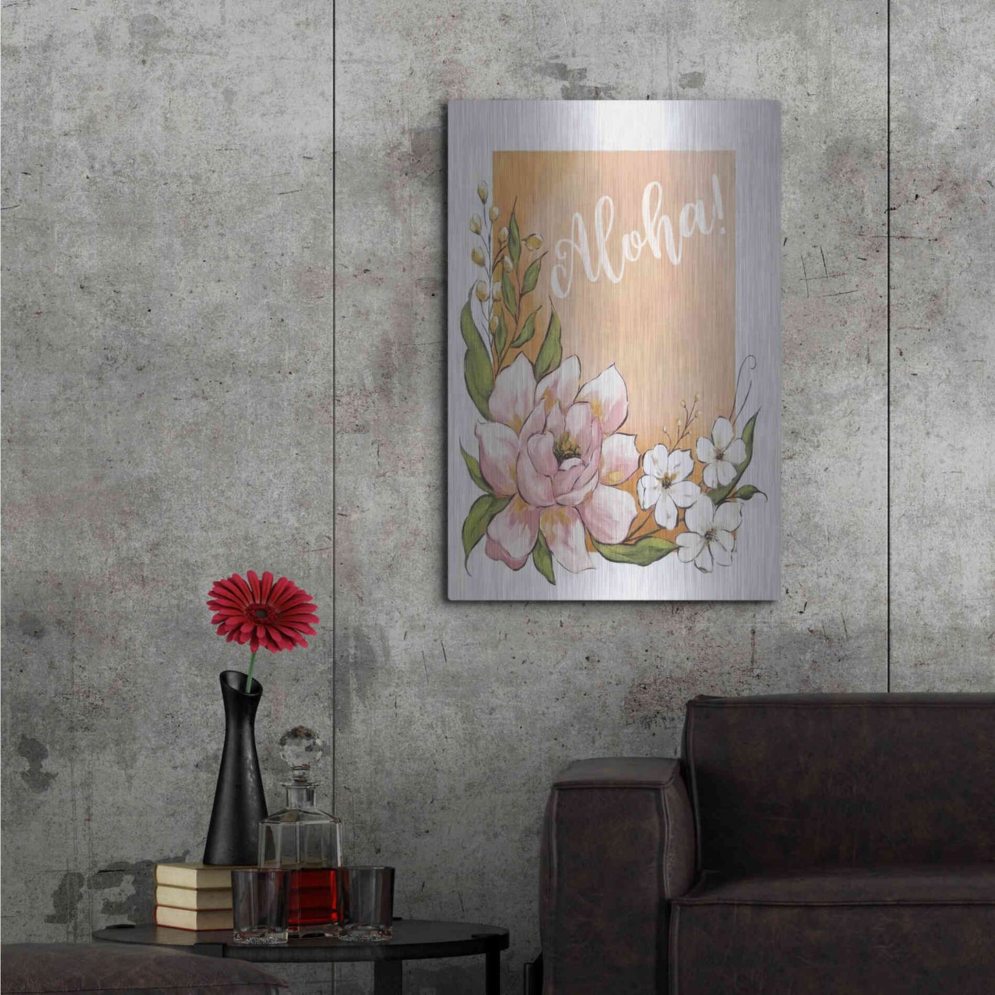 Luxe Metal Art 'Aloha' by Michele Norman, Metal Wall Art,24x36