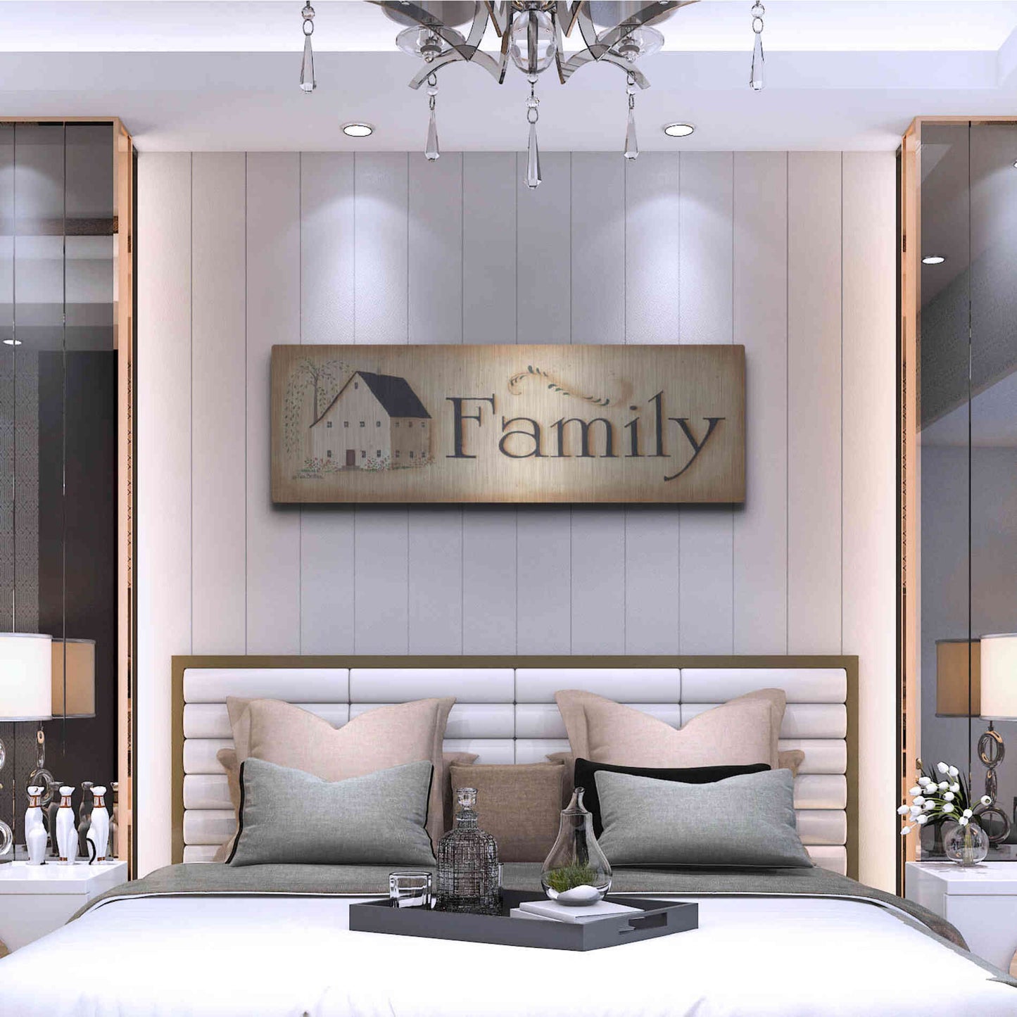 Luxe Metal Art 'Family' by Pam Britton, Metal Wall Art,48x16