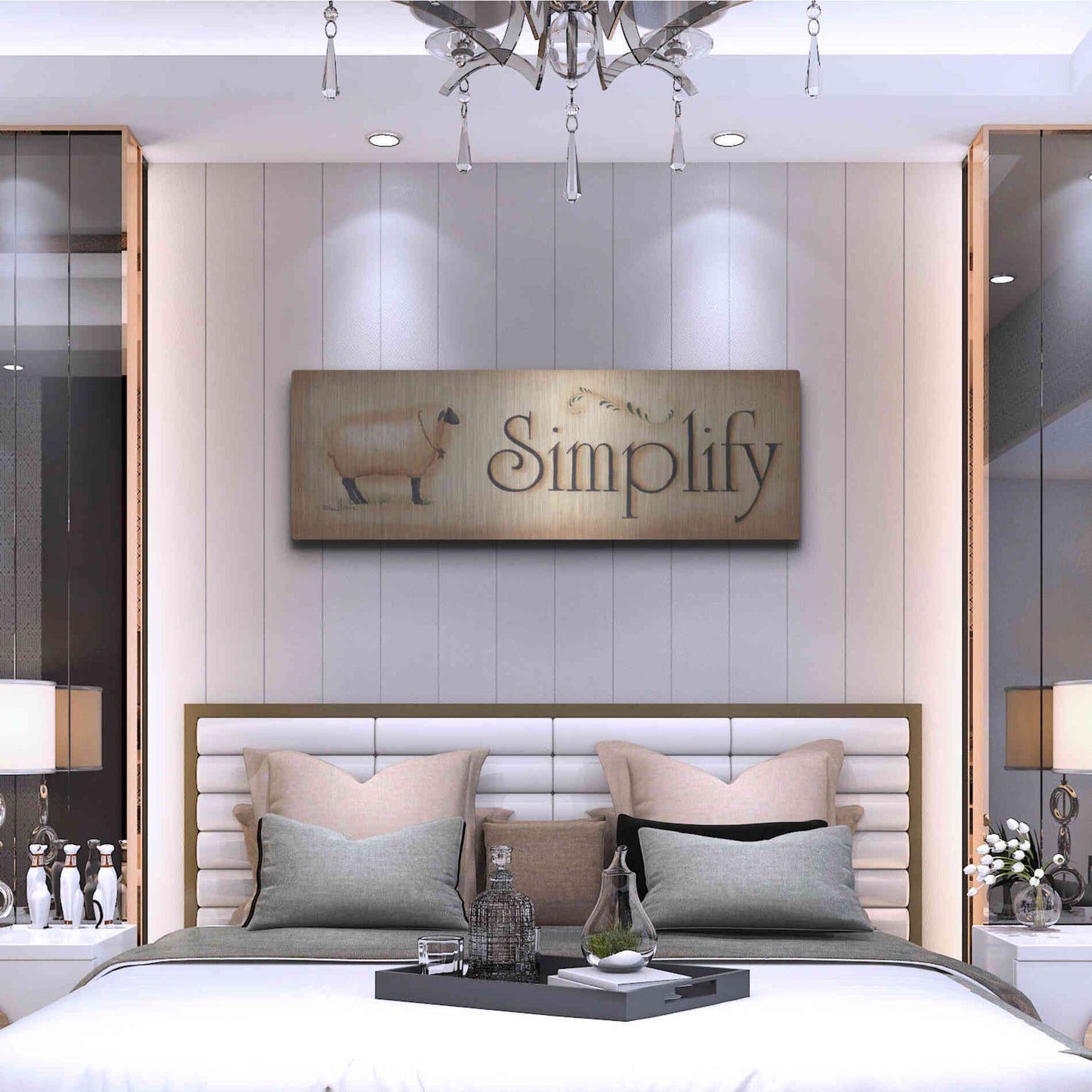 Luxe Metal Art 'Simplify' by Pam Britton, Metal Wall Art,48x16