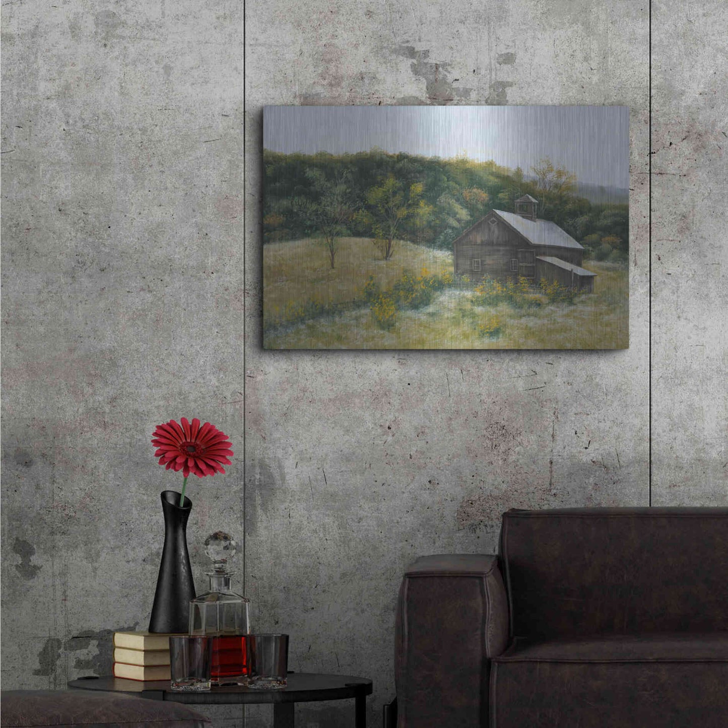 Luxe Metal Art 'Barn in Vermont' by Pam Britton, Metal Wall Art,36x24