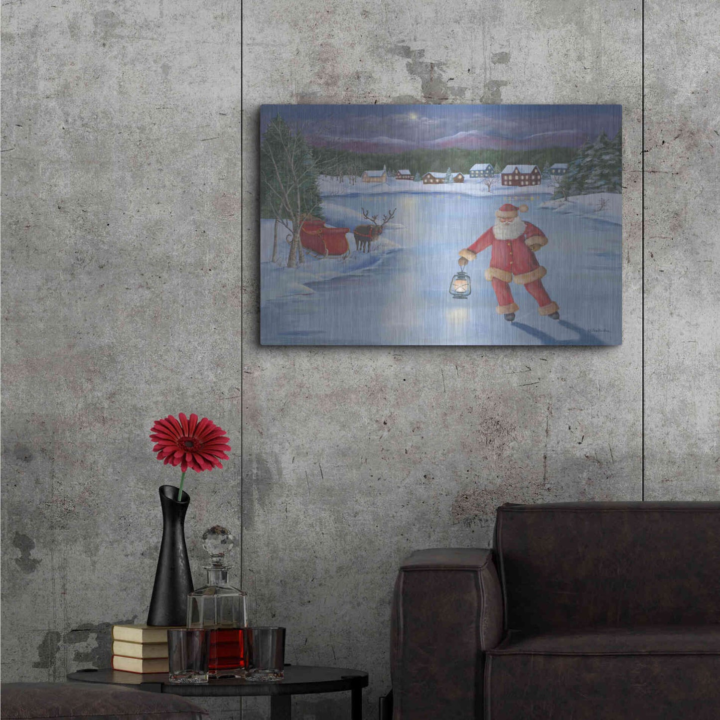 Luxe Metal Art 'Santa's Fun II' by Pam Britton, Metal Wall Art,36x24