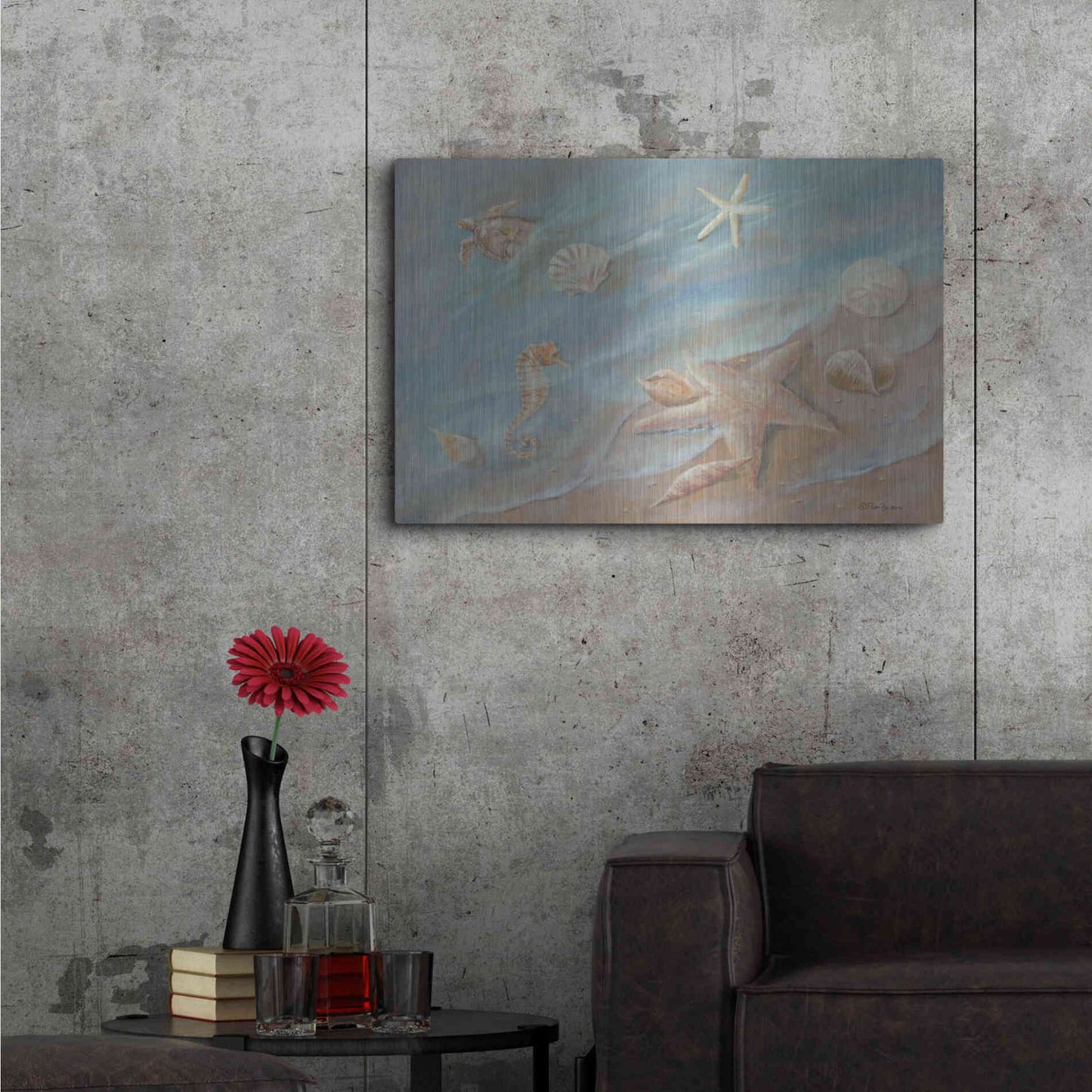 Luxe Metal Art 'Seashore Star I' by Pam Britton, Metal Wall Art,36x24