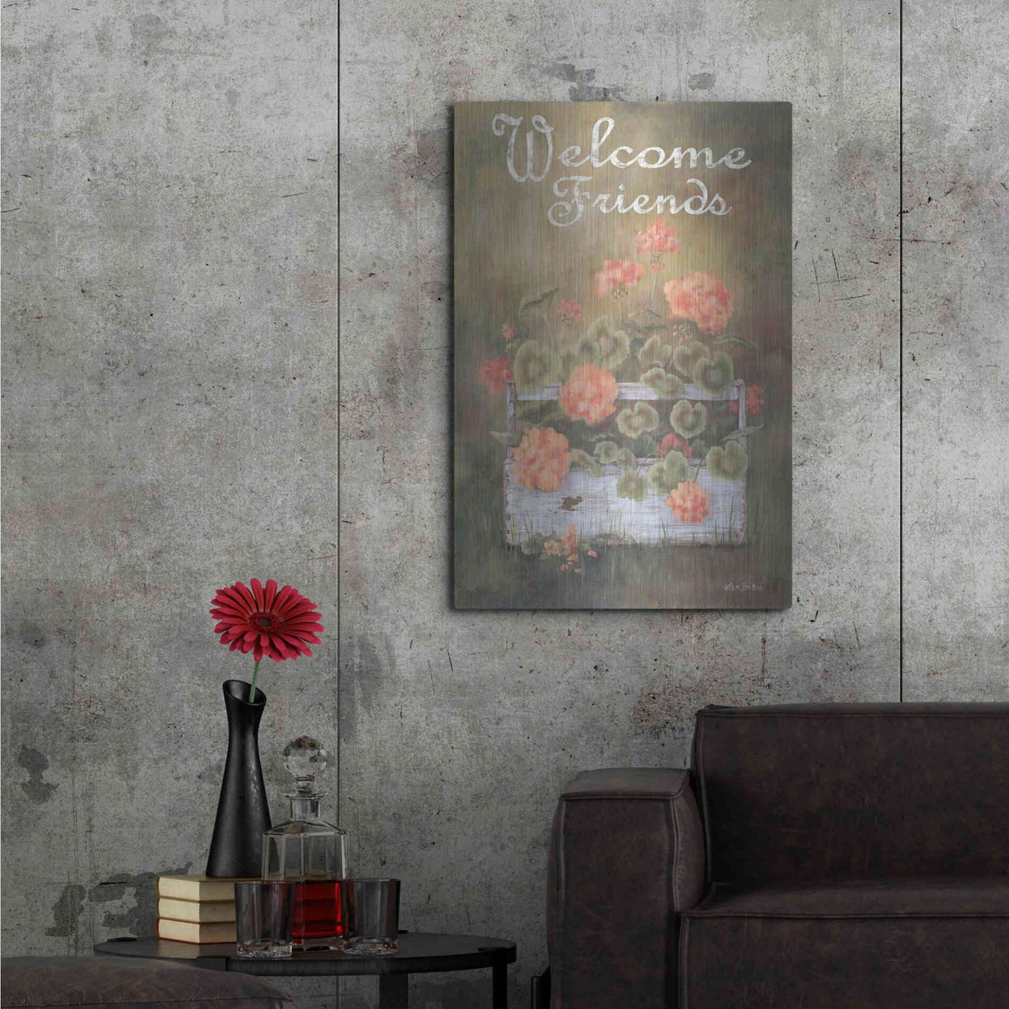 Luxe Metal Art 'Spring Geraniums' by Pam Britton, Metal Wall Art,24x36