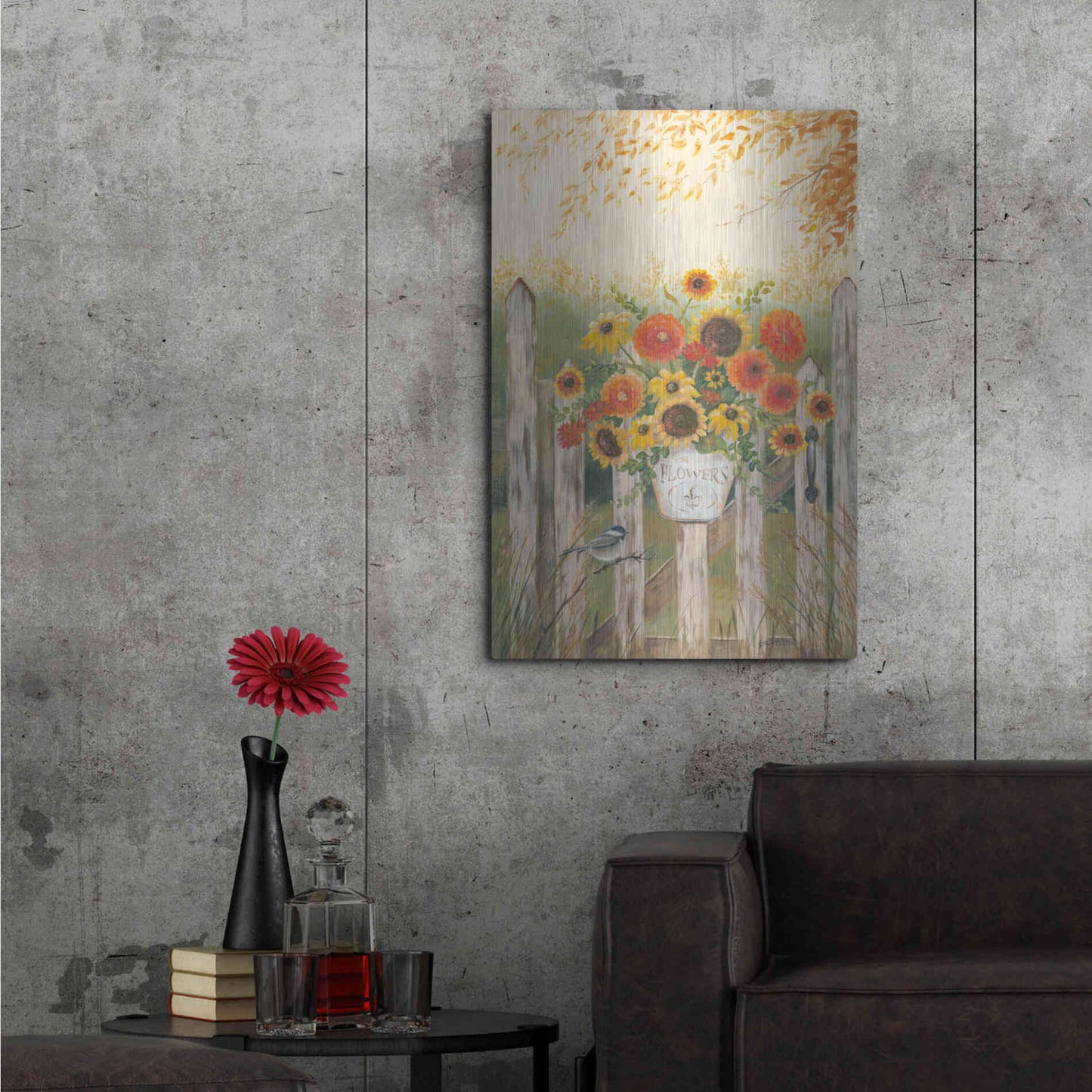 Luxe Metal Art 'Autumn Gate' by Pam Britton, Metal Wall Art,24x36