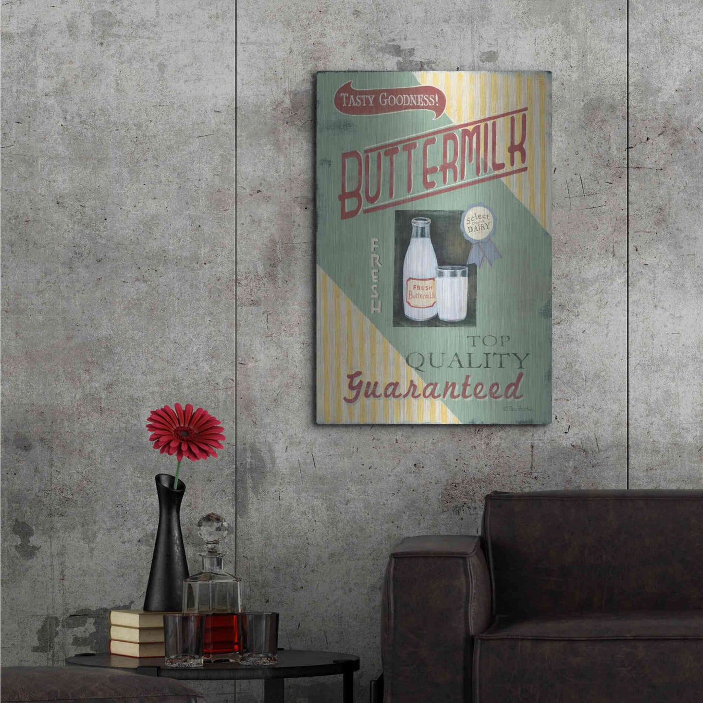 Luxe Metal Art 'Buttermilk' by Pam Britton, Metal Wall Art,24x36