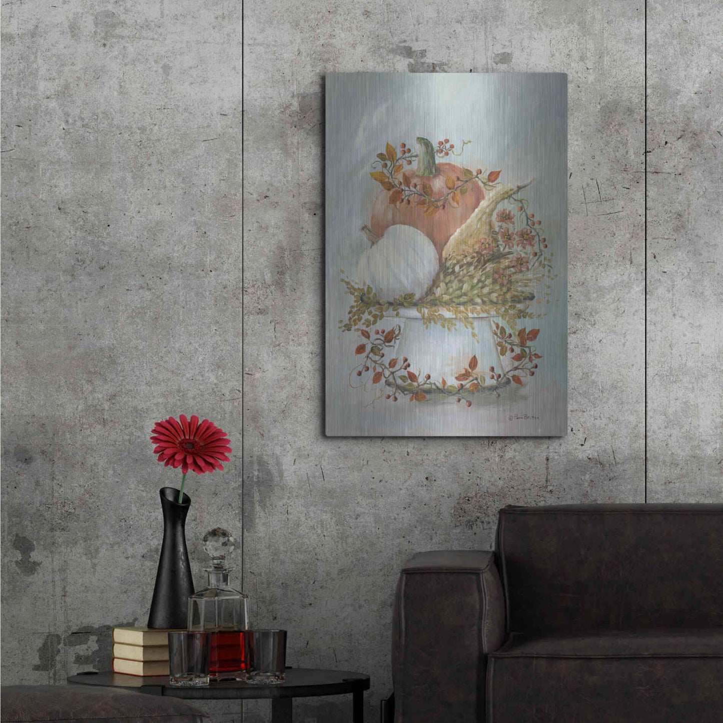 Luxe Metal Art 'Harvest Arrangement II' by Pam Britton, Metal Wall Art,24x36