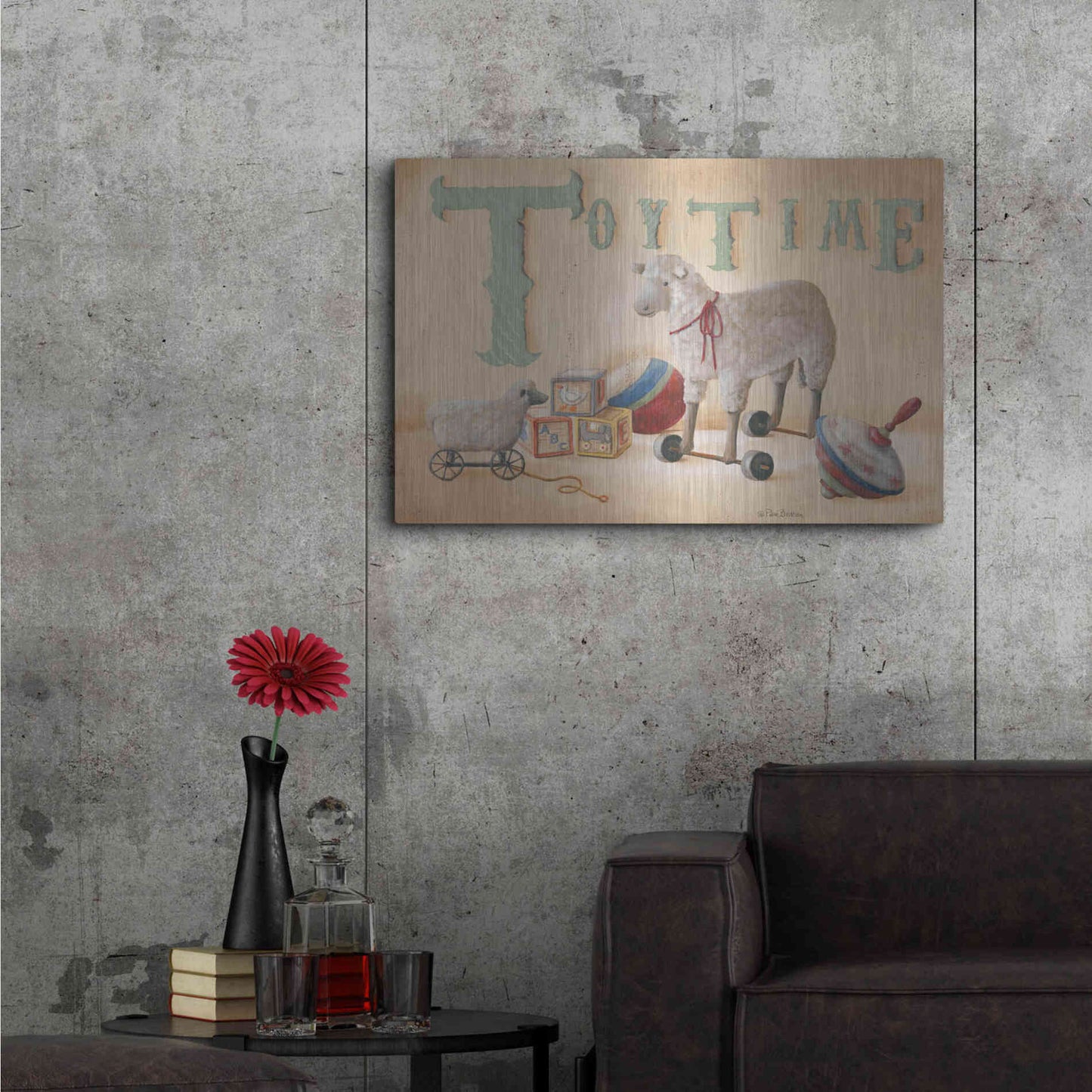 Luxe Metal Art 'Toytime' by Pam Britton, Metal Wall Art,36x24