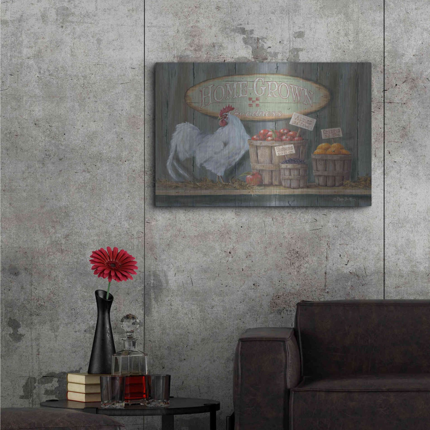 Luxe Metal Art 'Homegrown Goodness' by Pam Britton, Metal Wall Art,36x24