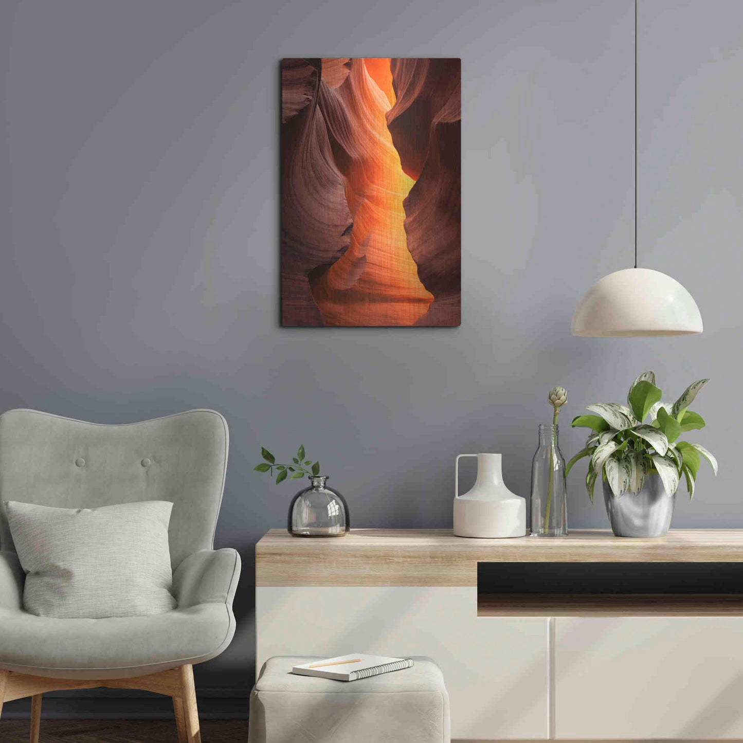Luxe Metal Art 'The Burning' by Darren White, Metal Wall Art,16x24