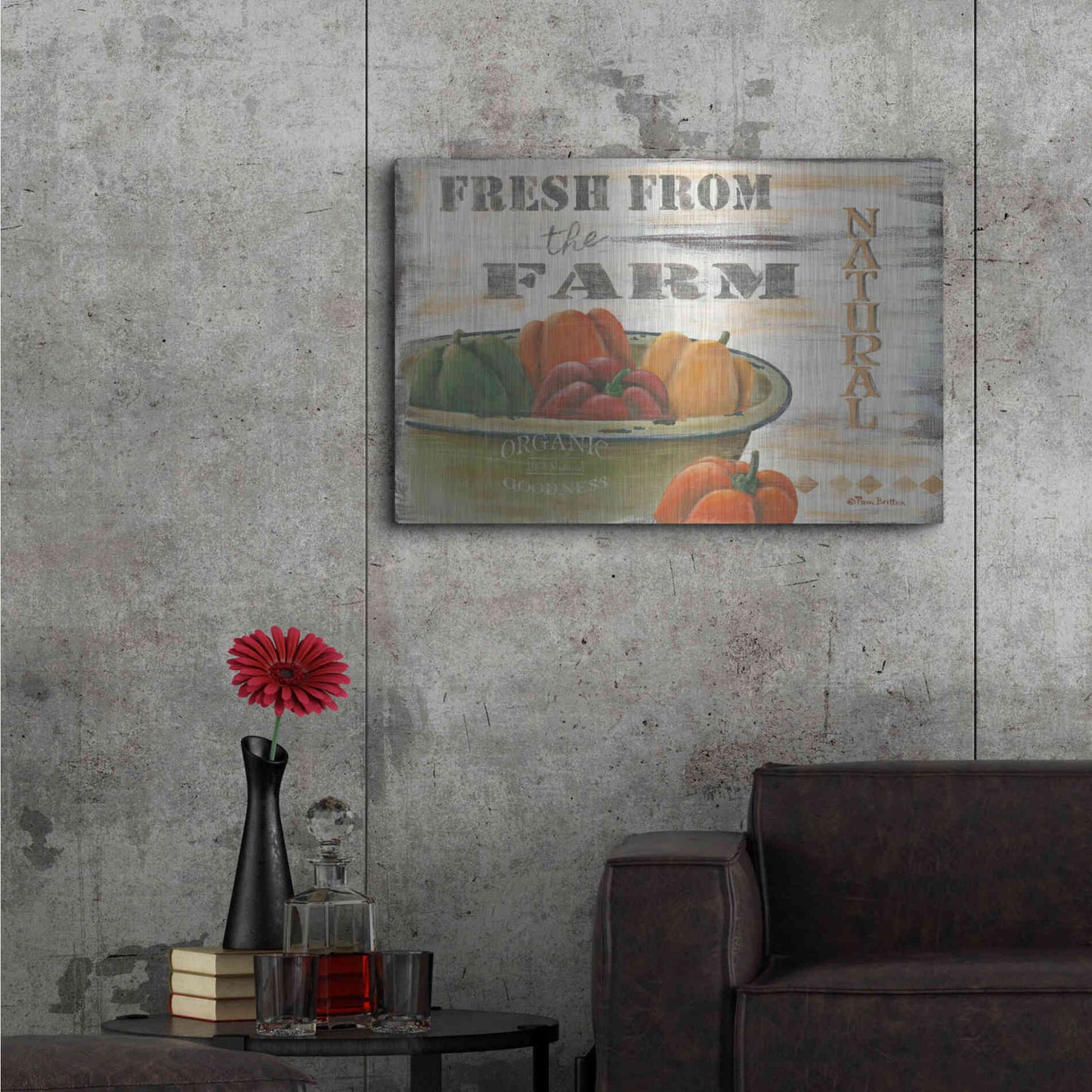 Luxe Metal Art 'Fresn From the Farm, Natural' by Pam Britton, Metal Wall Art,36x24