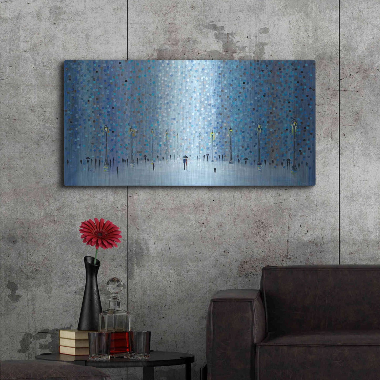 Luxe Metal Art 'When The Sky Fall' by Ekaterina Ermilkina, Metal Wall Art,48x24