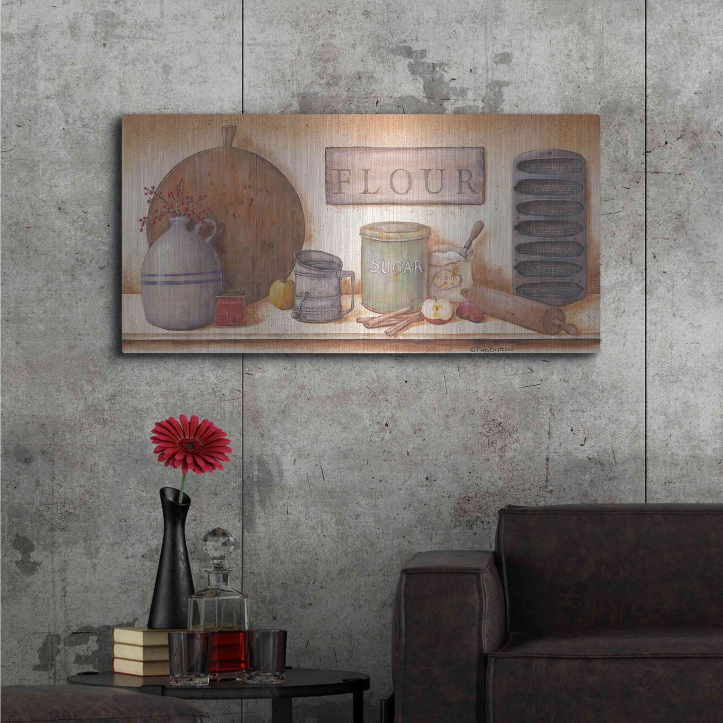 Luxe Metal Art 'Farm Kitchen II' by Pam Britton, Metal Wall Art,48x24
