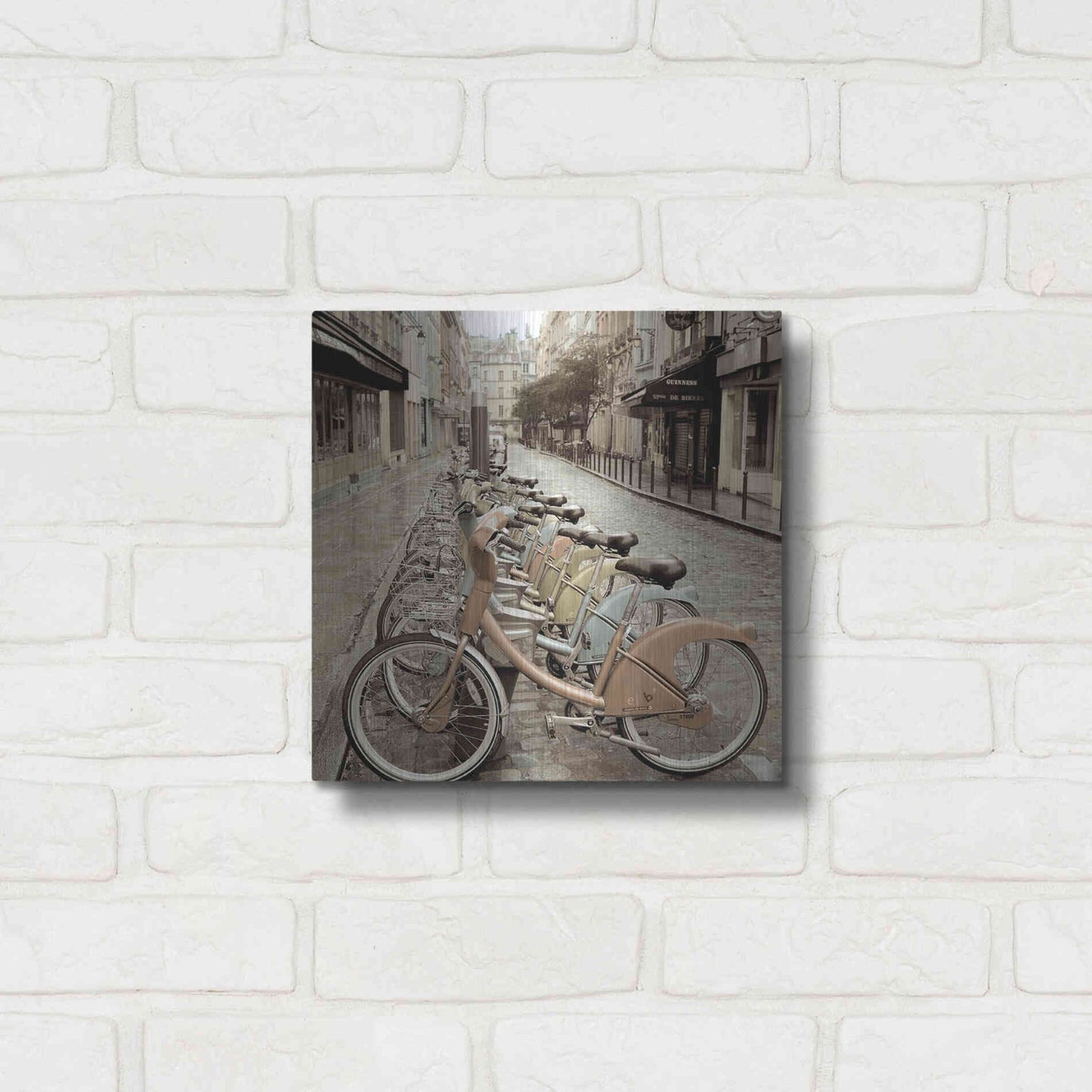 Luxe Metal Art 'City Street Ride Paris' by Alan Blaustein Metal Wall Art,12x12