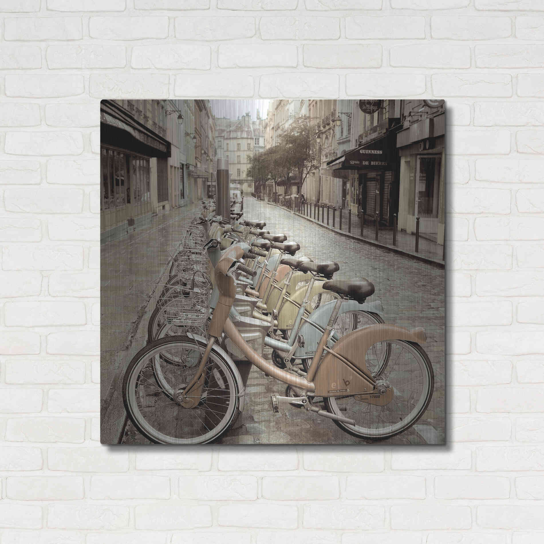 Luxe Metal Art 'City Street Ride Paris' by Alan Blaustein Metal Wall Art,36x36