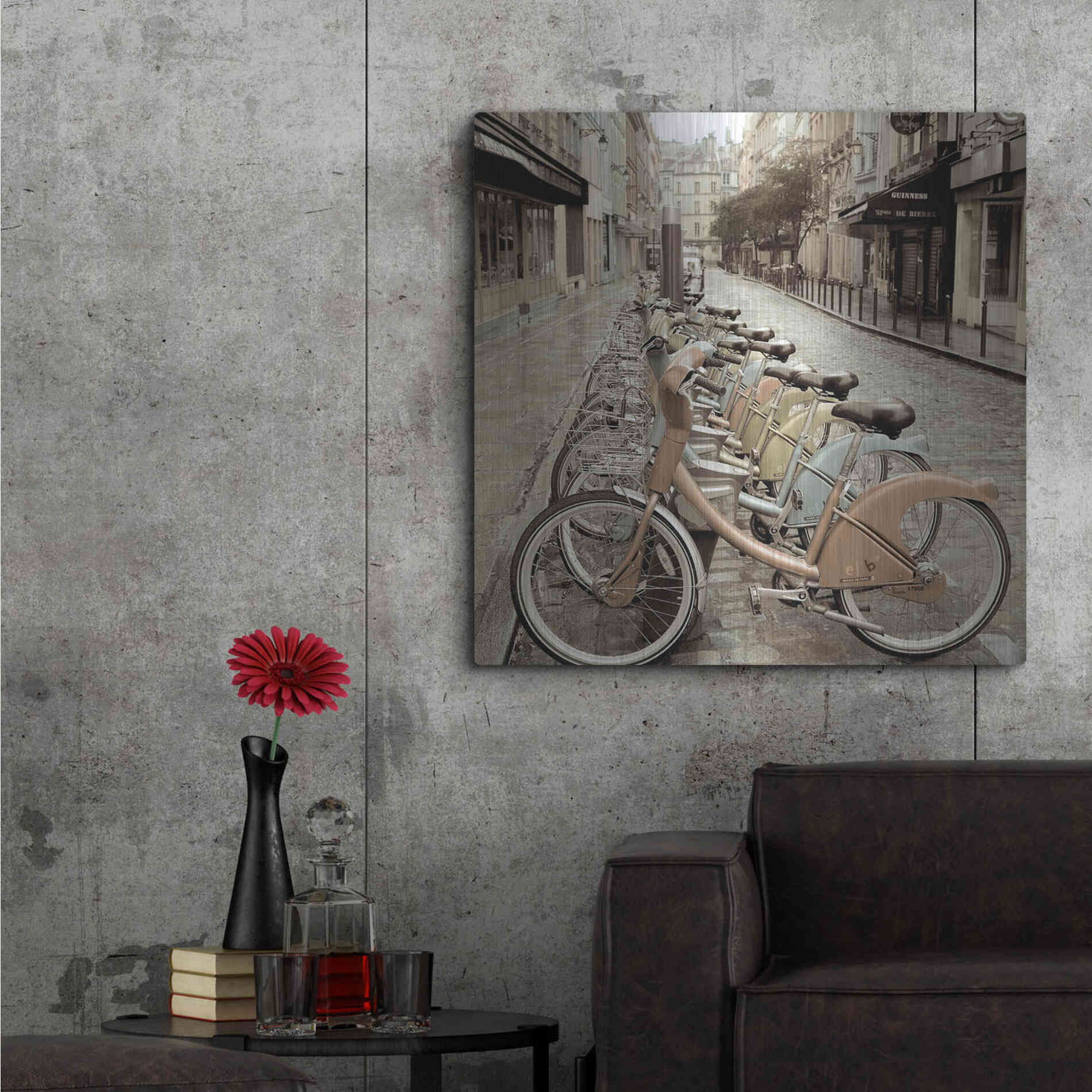 Luxe Metal Art 'City Street Ride Paris' by Alan Blaustein Metal Wall Art,36x36