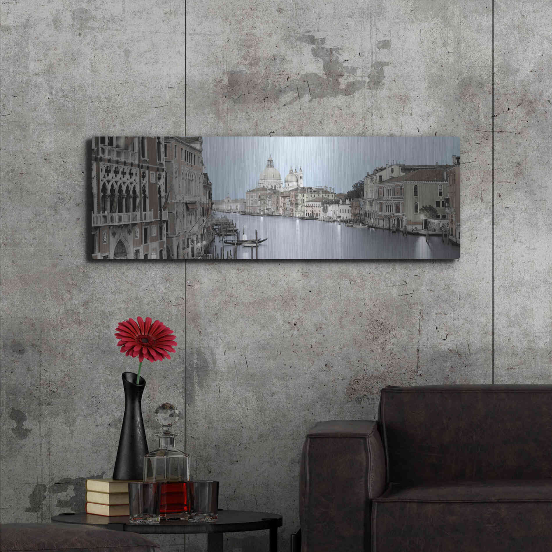 Luxe Metal Art 'Evening on the Grand Canal' by Alan Blaustein Metal Wall Art,48x16
