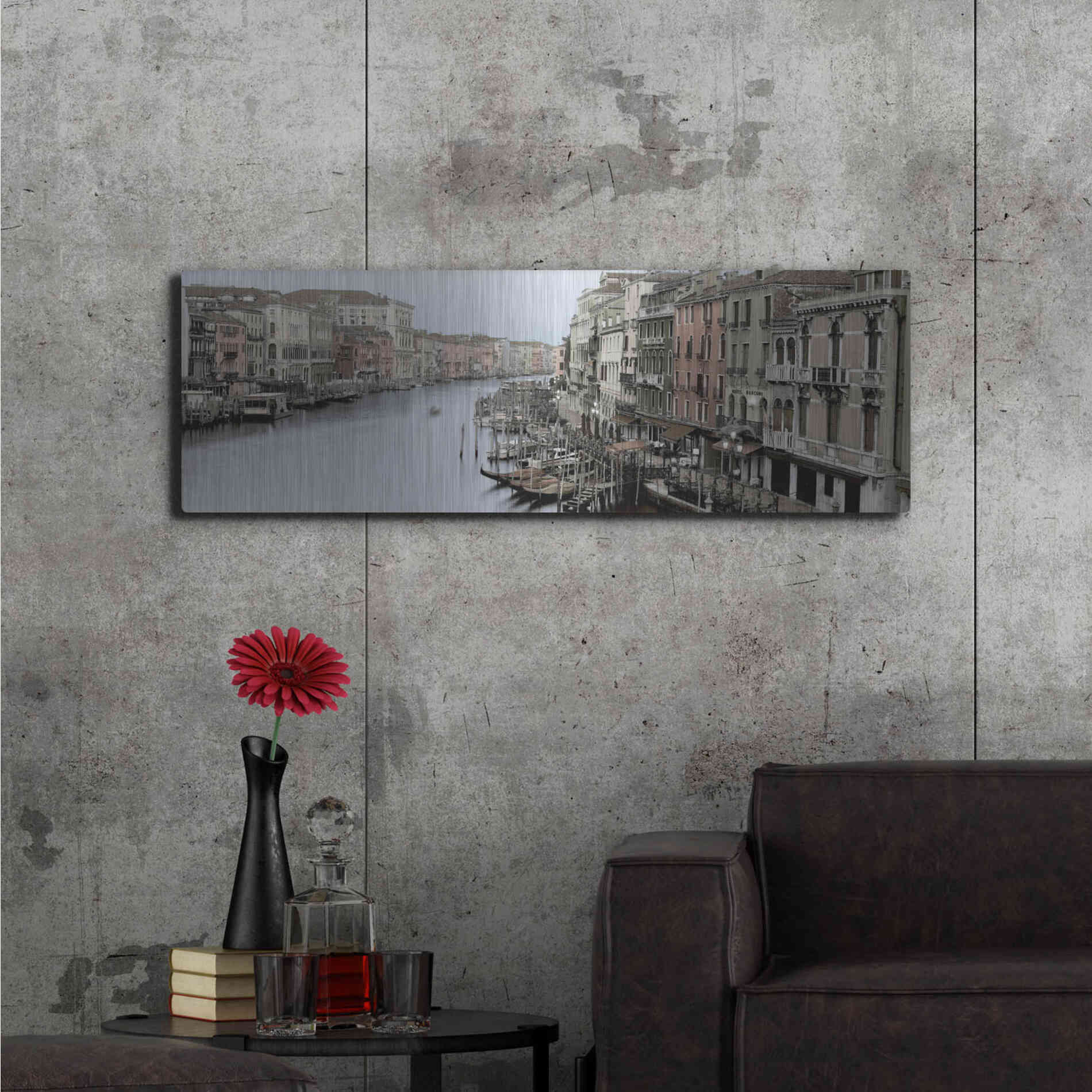 Luxe Metal Art 'Morning on the Grand Canal' by Alan Blaustein Metal Wall Art,48x16