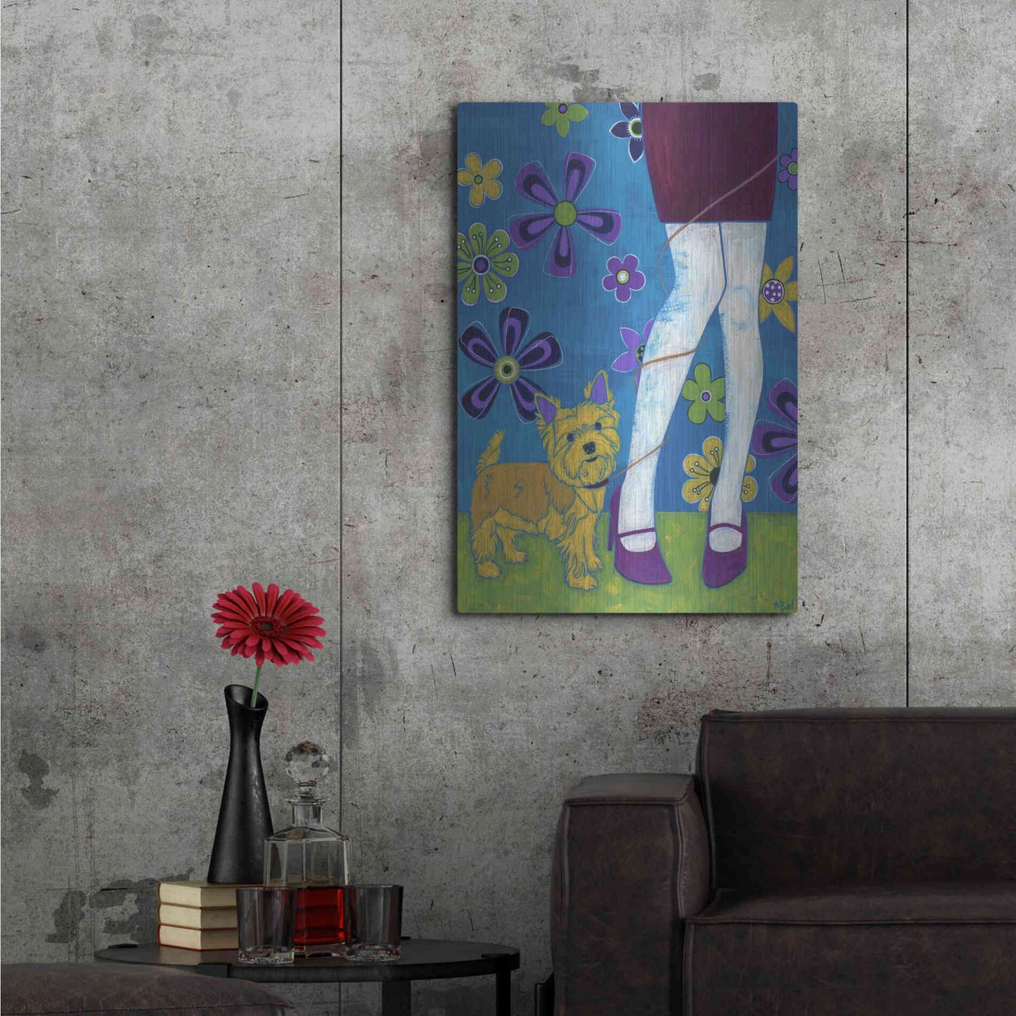 Luxe Metal Art 'The Yorkie Fandango' by Angela Bond Metal Wall Art,24x36