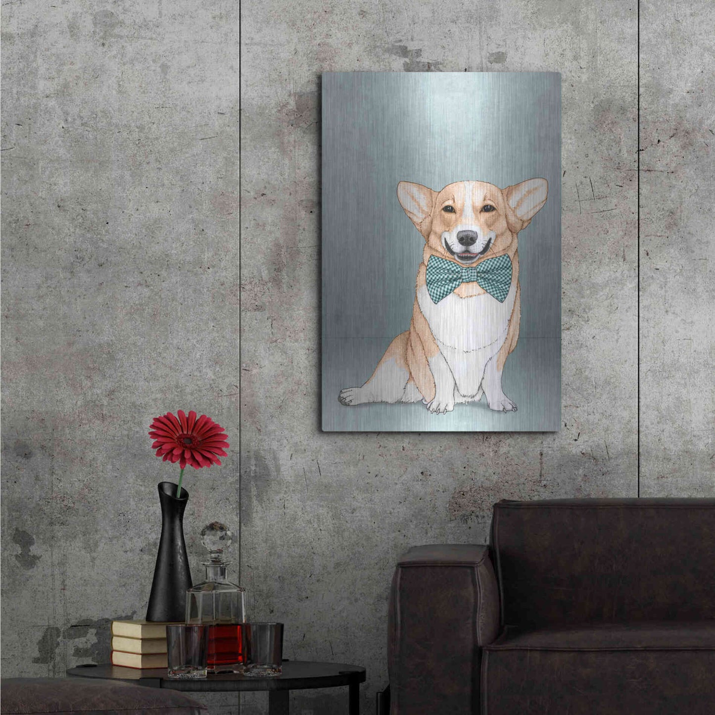 Luxe Metal Art 'Corgi Dog' by Barruf Metal Wall Art,24x36