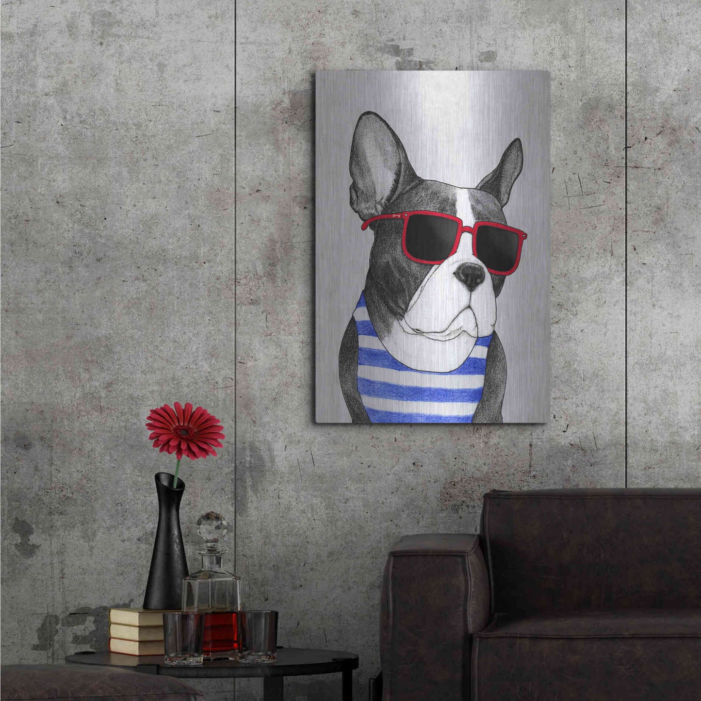 Luxe Metal Art 'Frenchie Summer Style' by Barruf Metal Wall Art,24x36