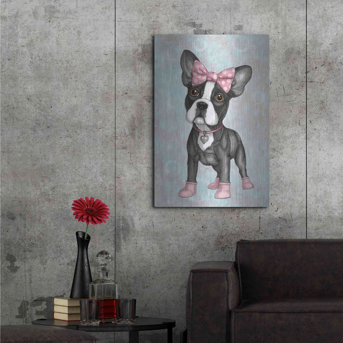 Luxe Metal Art 'Sweet Frenchie' by Barruf Metal Wall Art,24x36