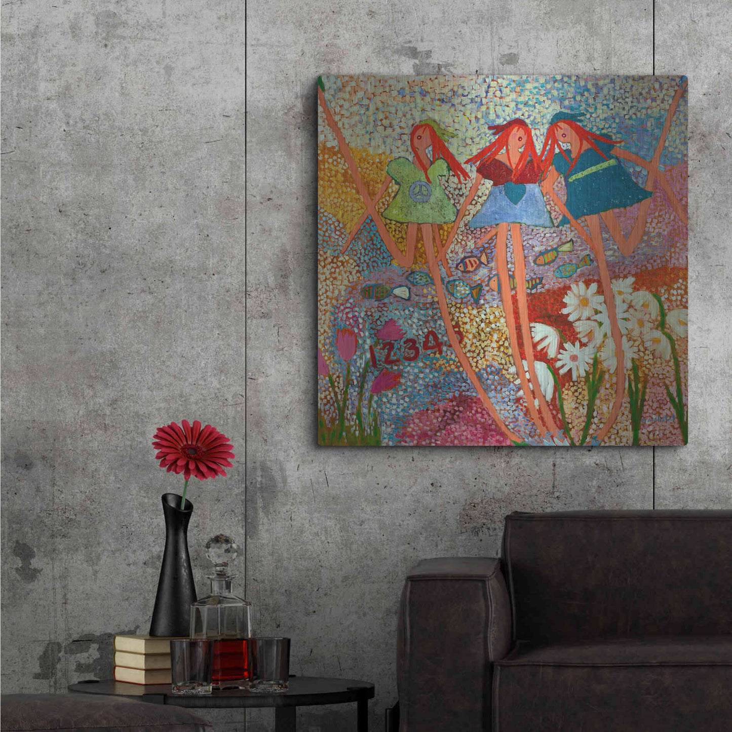 Luxe Metal Art 'Love Is All There Is' by Caroline Benchétrit Metal Wall Art,36x36