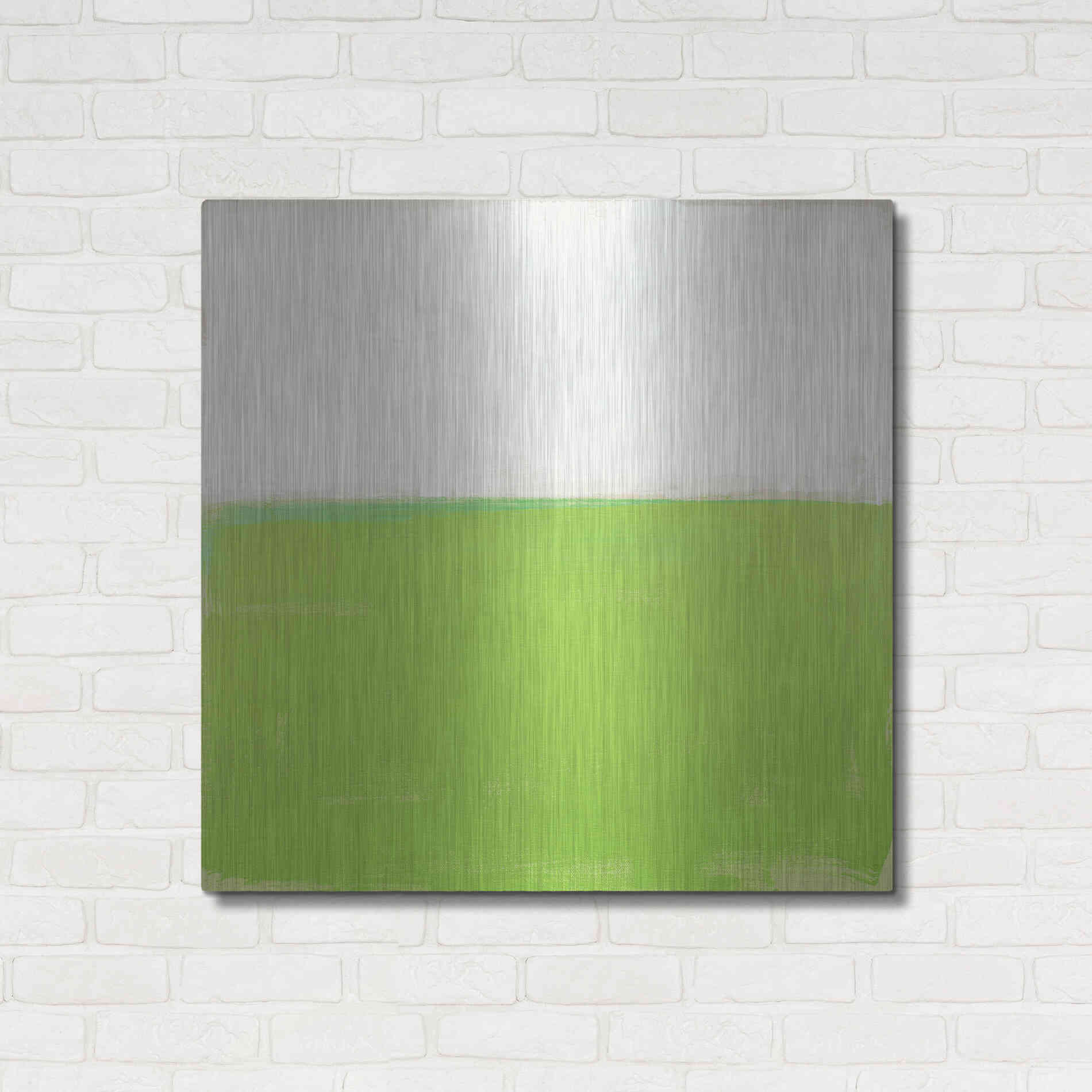 Luxe Metal Art 'Fresh Green' by Don Bishop Metal Wall Art,36x36